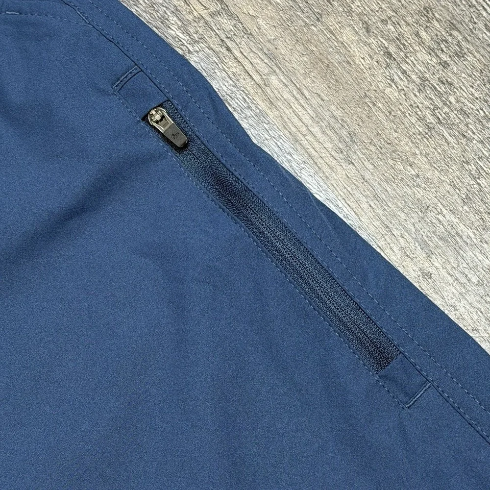 Orvis Tech Shorts Mens Size 38 Blue Stretch Performance Golf Hiking Zip Pockets